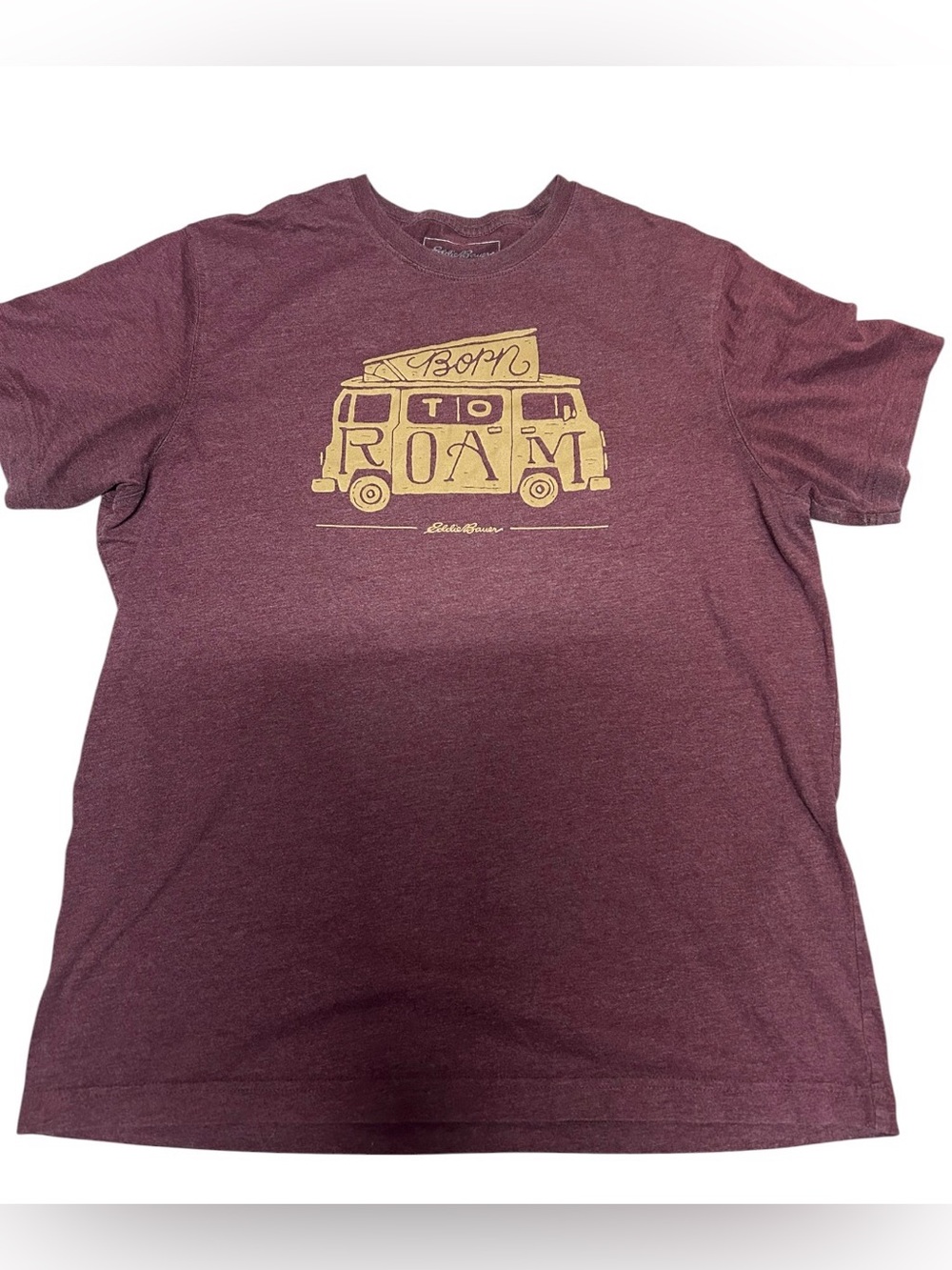 Eddie Bauer Men’s Burgundy 'Born to Roam' Graphic Tee Sz M